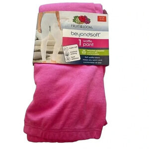 Fruit of the Loom Womens Beyond Soft Pink Waffle Thermal Pants S/ch (4-6)